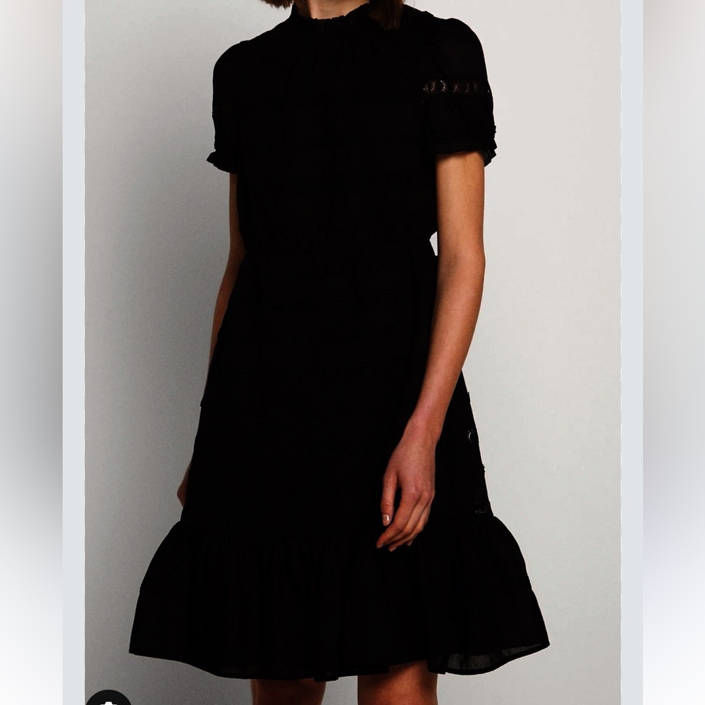 J Crew Black Daisy Chain Dress SZ 8